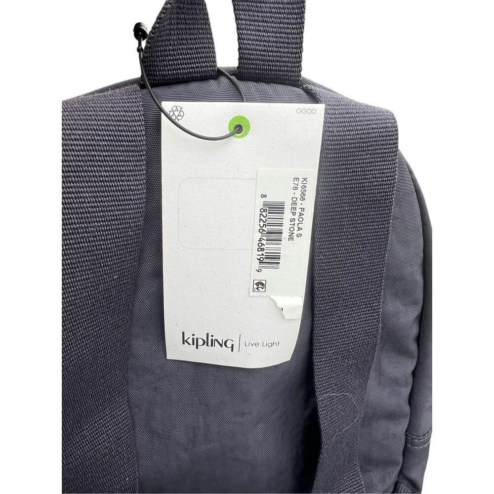 Kipling Paola deep stone gray small backpack travel school career - Picture 4 of 7